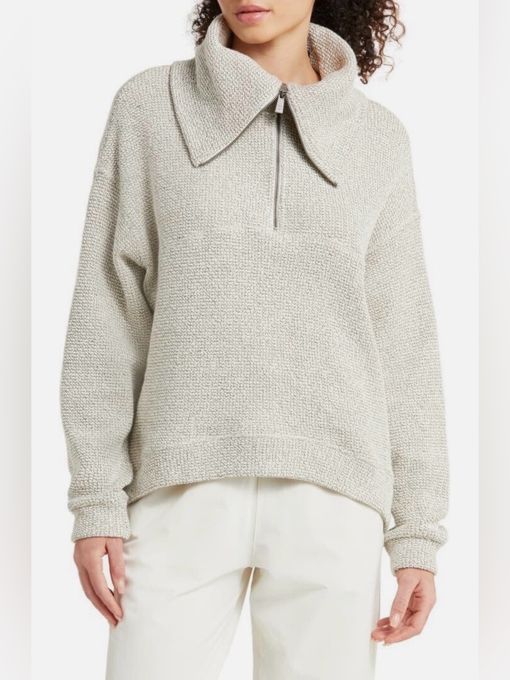 Sweaty Betty Restful Boucle Half Zip Sweatshirt Women's Size 8
